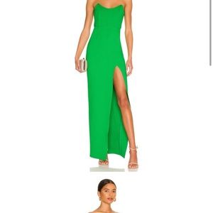 Superdown Ryleigh Strapless Maxi Dress S High Slit Ponte Jersey Sleeveless NWT